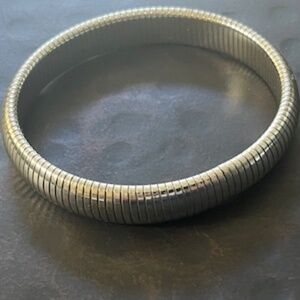 Silver Stainless Steel Stretchy Bangle Bracelet
